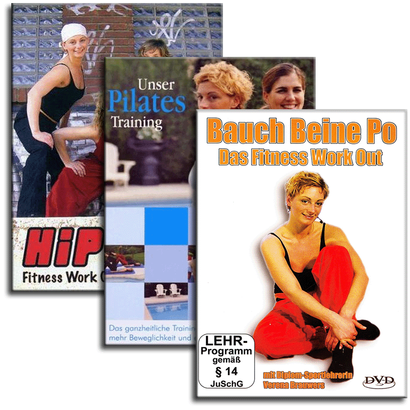3 DVD Set - Bauch Beine Po und Pilates und Das Hip Hop Fitness Workout - Neu